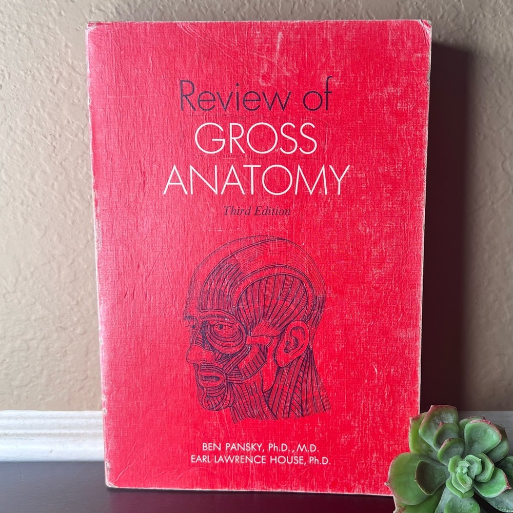 Vintage Anatomy Book 1975 | Review of Gross Anatomy | Bold Red Medical Text